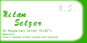 milan selzer business card